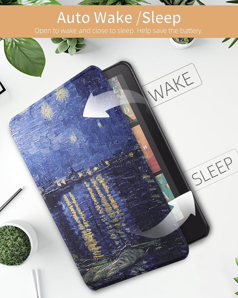 WALNEW Case for 7-inch Kindle Paperwhite 12th Gen 2024 and Colorsoft Signature Edition, Premium PU Leather Protective Cover for Kindle Paperwhite, Auto Wake/Sleep - Image 4